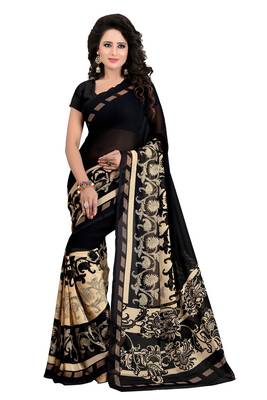 Multicolor printed georgette saree with blouse 1