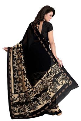 Multicolor printed georgette saree with blouse 3