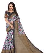 Black printed bhagalpuri saree with blouse