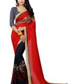 Multicolor printed georgette saree with blouse