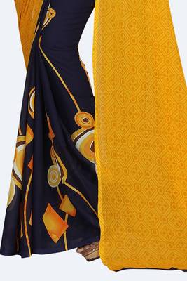 Multicolor printed georgette saree with blouse 2