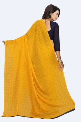 Multicolor printed georgette saree with blouse 4