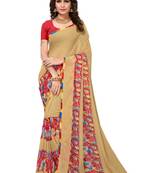 Multicolor printed georgette saree with blouse
