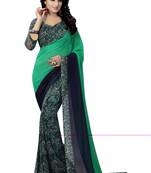 Multicolor printed georgette saree with blouse