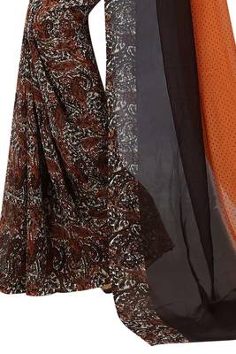 Multicolor printed georgette saree with blouse 2