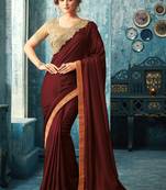 Maroon Art Silk Saree With Blouse