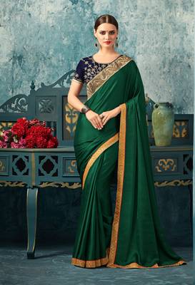 Green Art Silk Saree With Blouse 1