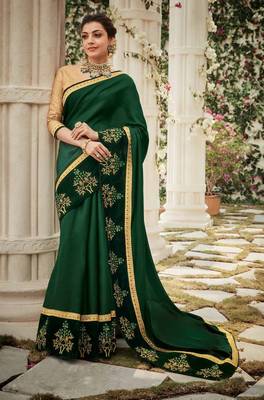 Green Art Silk Saree With Blouse 1