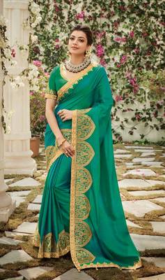 Green Art Silk Saree With Blouse 1