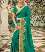 Green Art Silk Saree With Blouse