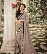 Grey Art Silk Saree With Blouse