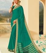 Green Raw Silk Saree With Blouse