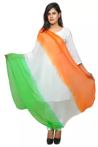 tri colour chiffon dupatta on this Independence day.