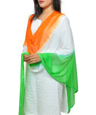 tri colour chiffon dupatta on this Independence day. 2
