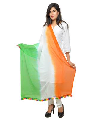 tri colour chiffon dupatta on this Independence day. 1