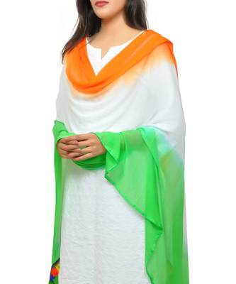 tri colour chiffon dupatta on this Independence day. 2