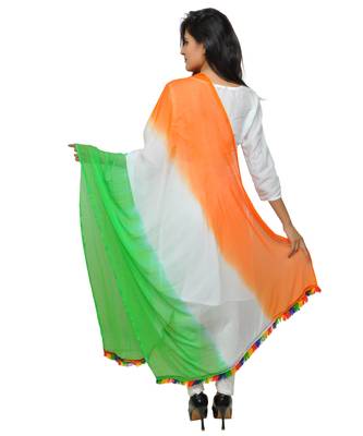tri colour chiffon dupatta on this Independence day. 4