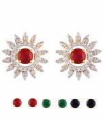 M Creation Multi-Color 3 in 1 Interchangeable Round Shaped Earrings