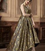 Blue jacquard stitched Anarkali Suit