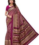 Purple printed bhagalpuri saree with blouse