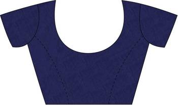 Blue printed bhagalpuri saree with blouse 5