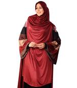 Maroon Poly Cotton Stitched Hijab
