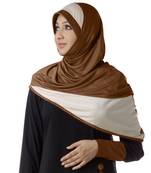 Dark Wheat Wheat Poly Cotton Stitched Hijab