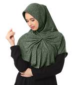 Bottle Green Poly Cotton Stitched Hijab
