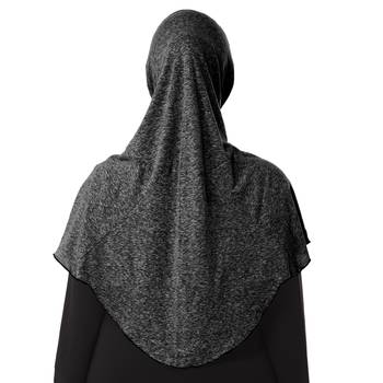 Black Poly Cotton Stitched Hijab 2