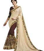 Multicolor embroidered georgette saree with blouse