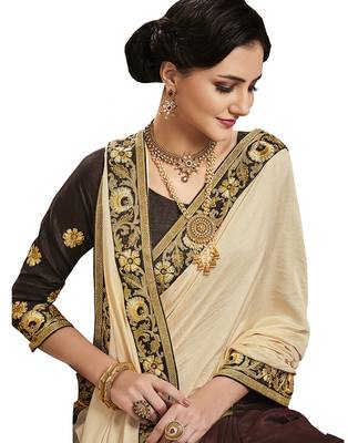 Multicolor embroidered georgette saree with blouse 2