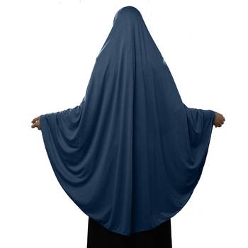 Grey Poly Cotton Stitched Hijab 2