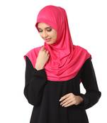 Pink Poly Cotton Stitched Hijab