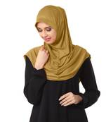 Gold Poly Cotton Stitched Hijab