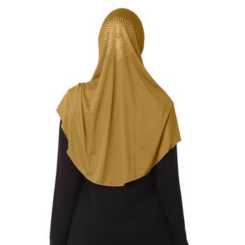 Gold Poly Cotton Stitched Hijab 2