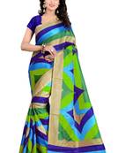 Multicolour printed bhagalpuri saree with blouse