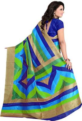 Multicolour printed bhagalpuri saree with blouse 3