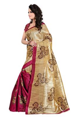 Multicolour printed bhagalpuri saree with blouse 2