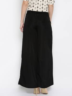 Black Crepe Material Printed Palazzo 3