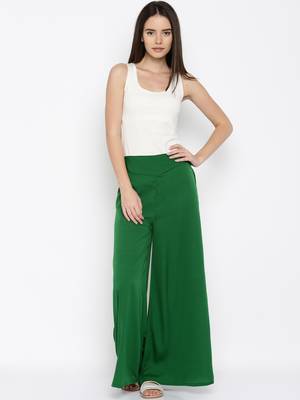 Green Crepe Material Palazzo 1