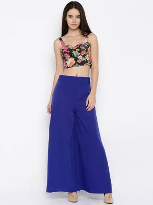 Blue Crepe Material Palazzo 1