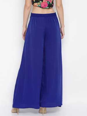 Blue Crepe Material Palazzo 3