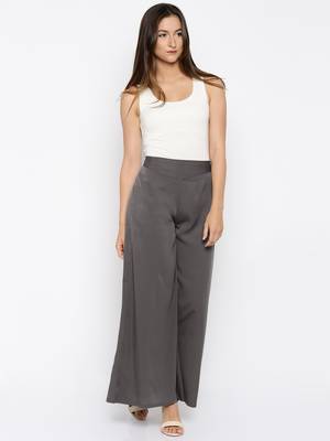 Grey Crepe Material Palazzo 1