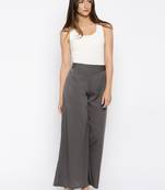 Grey Crepe Material Palazzo