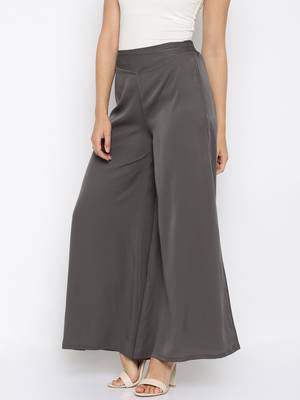 Grey Crepe Material Palazzo 4