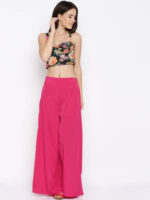 Rani Pink Crepe Material Palazzo 1