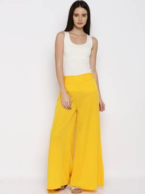 Yellow Crepe Material Palazzo 1