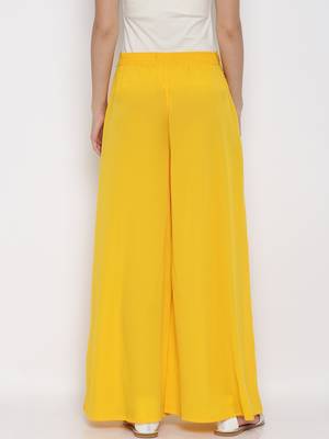 Yellow Crepe Material Palazzo 3