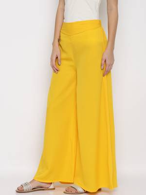 Yellow Crepe Material Palazzo 4