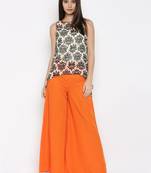 Orange Crepe Material Palazzo